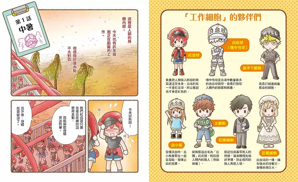 繪本工作細胞 #02 病菌退散!中暑與腮腺炎-非故事: 常識通識 General Knowledge-買書書 BuyBookBook