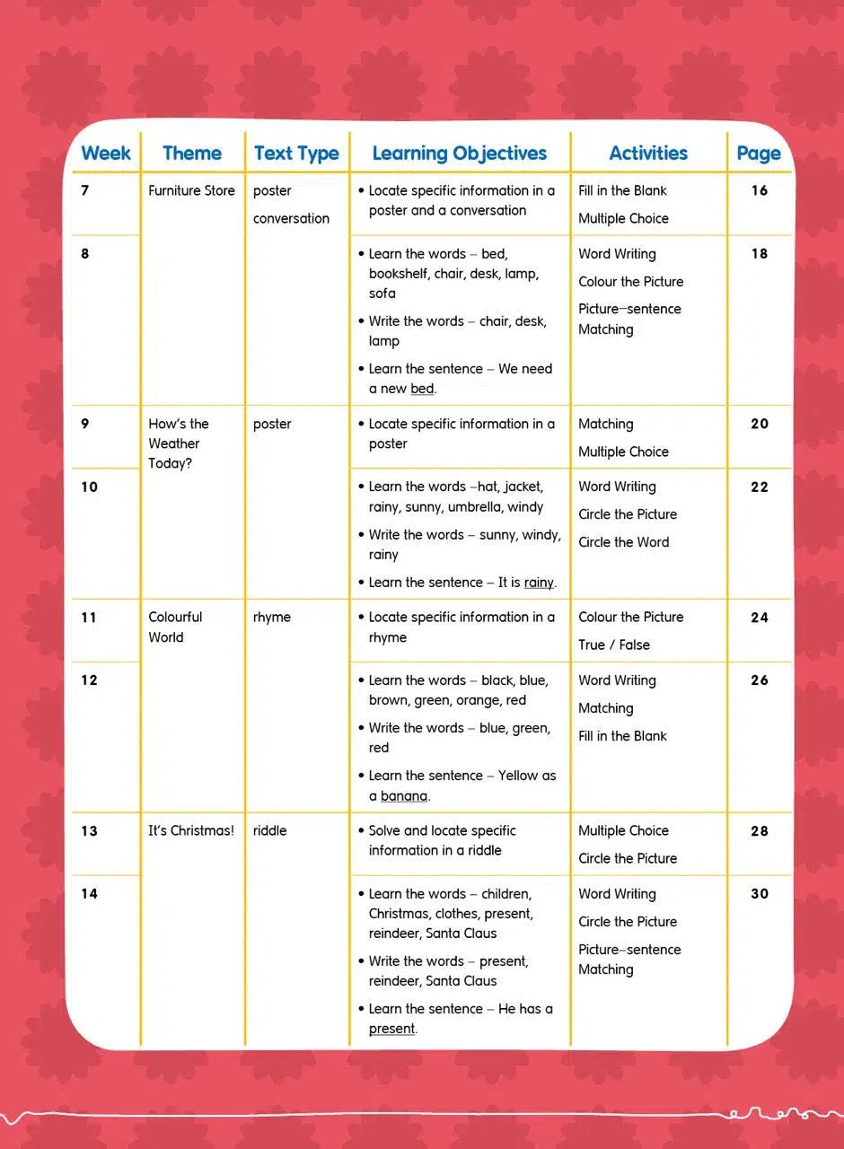 26週學前教育系列 - 幼兒英語 - 閱讀理解及寫作 (英式英語QR Code)-補充練習: 英文科 English-買書書 BuyBookBook