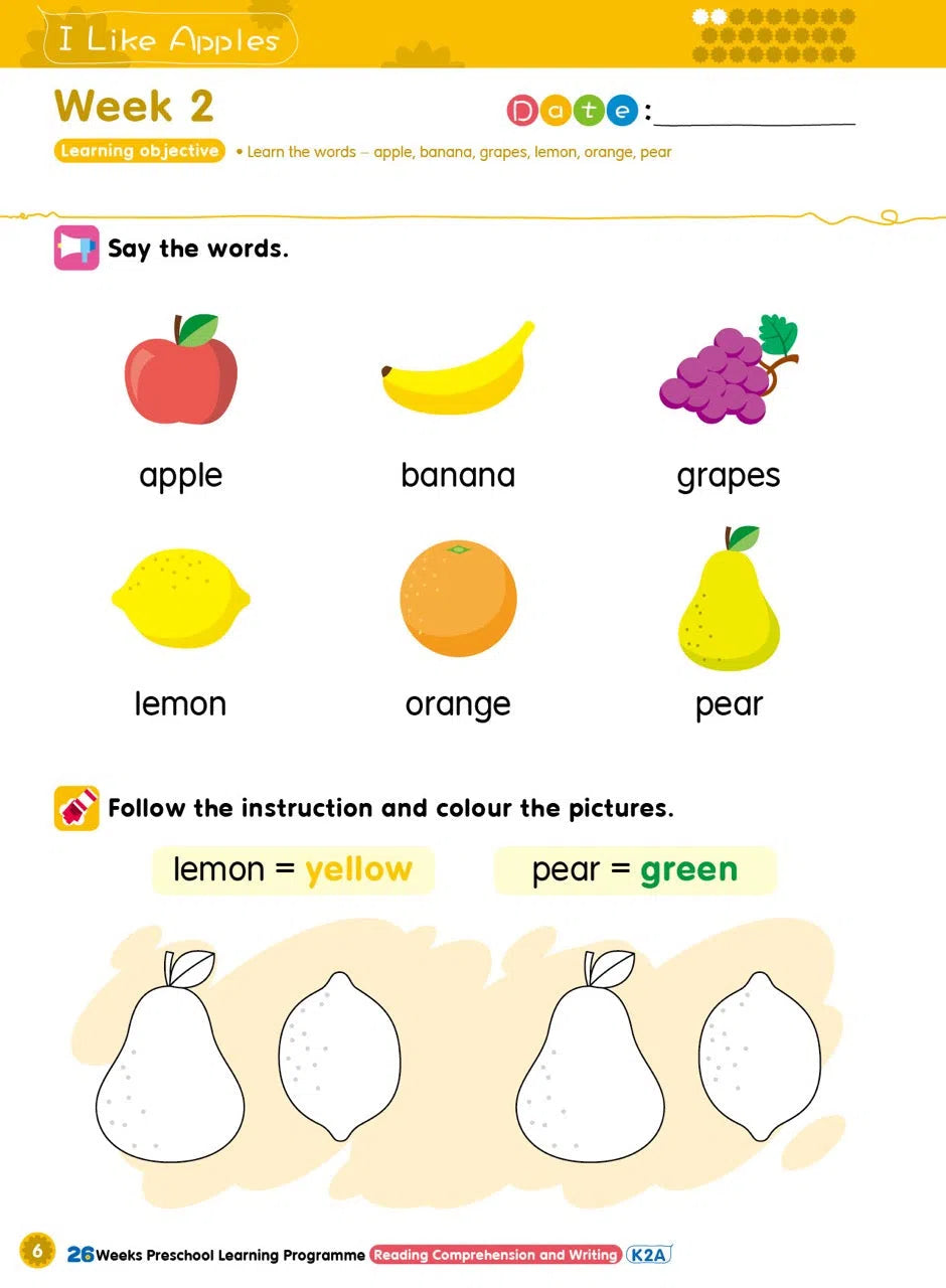 26週學前教育系列 - 幼兒英語 - 閱讀理解及寫作 (英式英語QR Code)-補充練習: 英文科 English-買書書 BuyBookBook