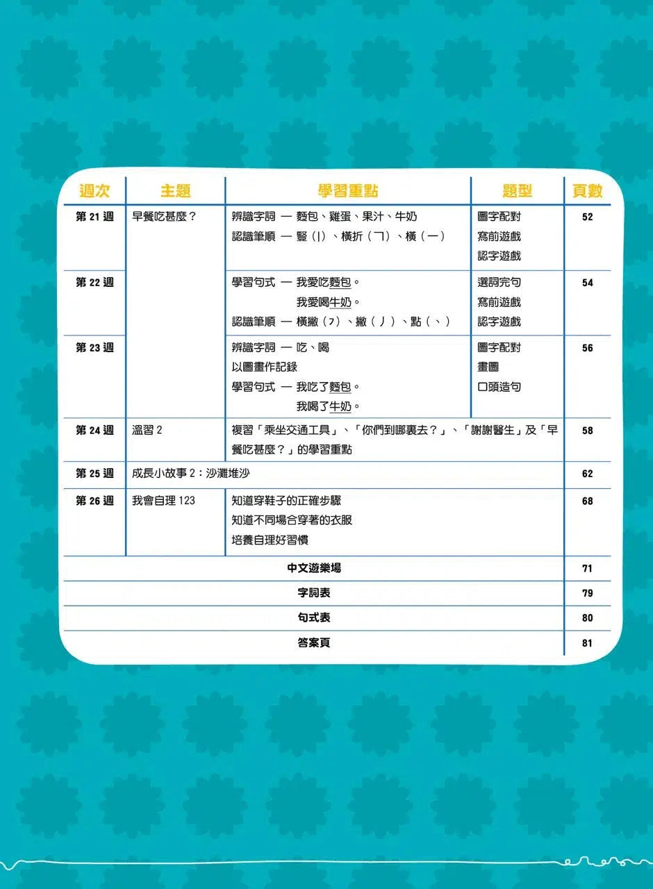 幼兒語文 - 綜合能力基礎訓練 - 26週學前教育系列-補充練習: 中國語文 Chinese-買書書 BuyBookBook