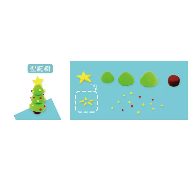3Q魔法超輕黏土 繽紛8色:(8色超輕黏土+1本DIY教學手冊+5件黏土工具組)