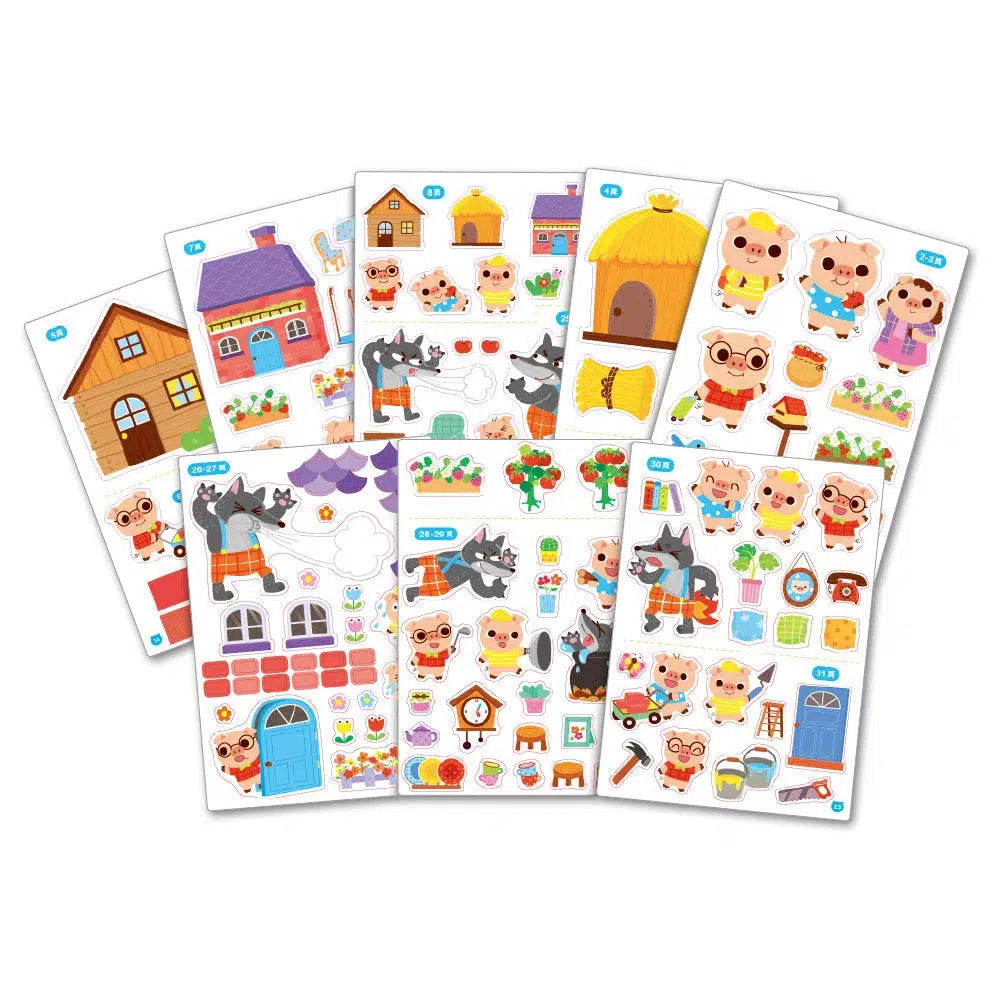 經典童話遊戲貼紙書 - 三隻小豬-活動: 益智解謎 Puzzle & Quiz-買書書 BuyBookBook