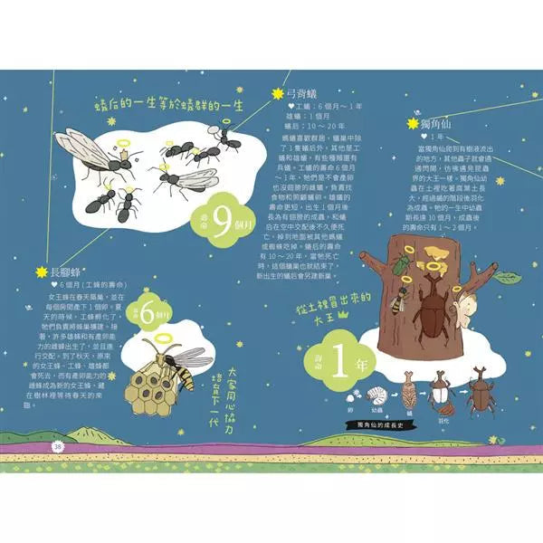 壽命圖鑑:從人類到宇宙萬物的生命圖鑑 (310種生物或物體的趣味小知識)-非故事: 常識通識 General Knowledge-買書書 BuyBookBook