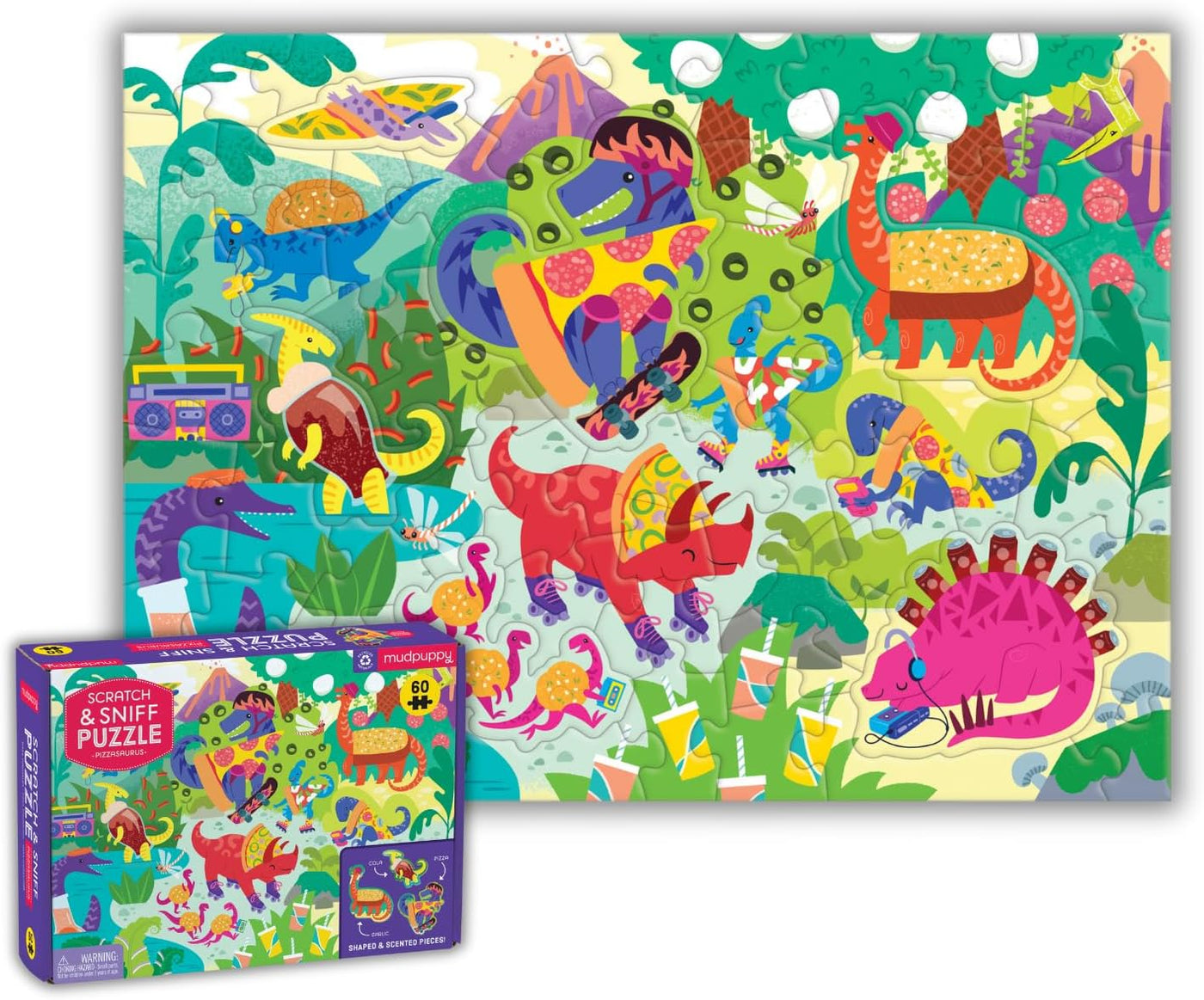 Pizzasaurus 60 Piece Scratch & Sniff Puzzle