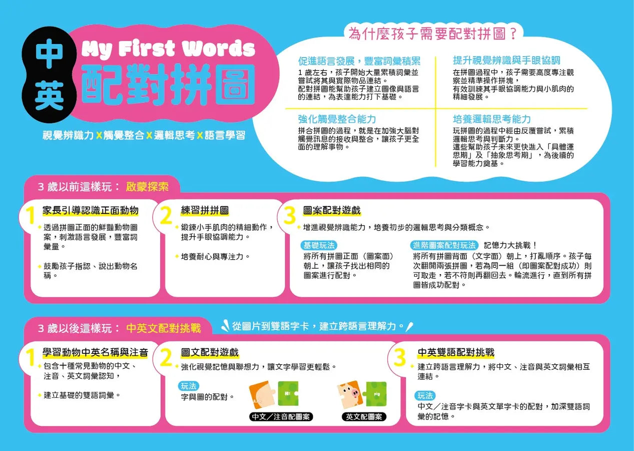 My First Words 中英配對拼圖:動物篇