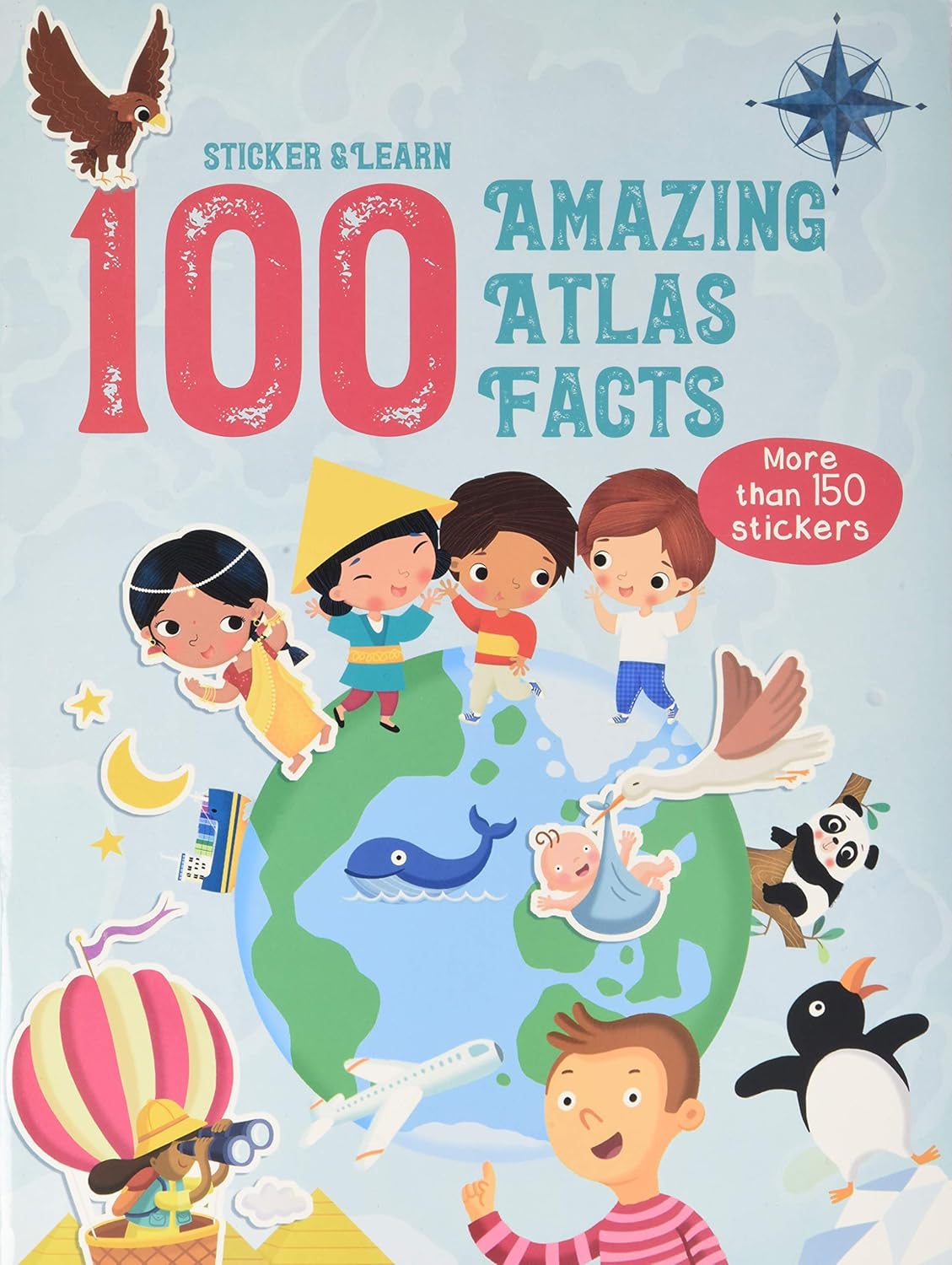 Sticker & Learn : 100 Amazing Atlas Facts (Sticker) (Yoyo Books)-Children’s Early years / early learning concepts-買書書 BuyBookBook