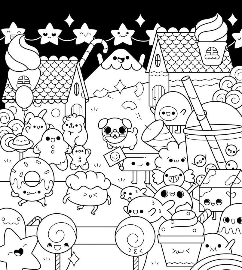 The Super Kawaii Coloring Book: Create Your Own Colorful World of Cuteness (Abbie Quirk)-Children’s interactive and activity books and kits-買書書 BuyBookBook