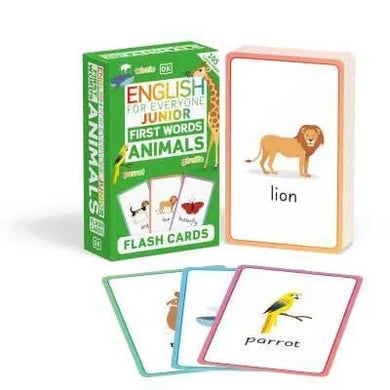 English for Everyone Junior First Words Animals Flash Cards - GB - Cards