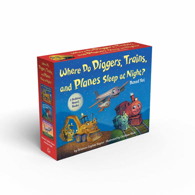 Where Do Diggers, Trains, and Planes Sleep at Night? Board Book Boxed Set-Children’s / Teenage fiction: General and modern fiction-買書書 BuyBookBook