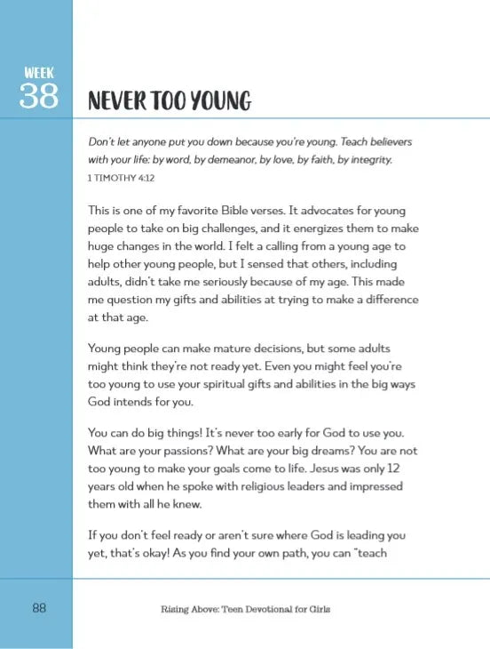 Rising Above: Teen Devotional for Girls US - Paperback / softback