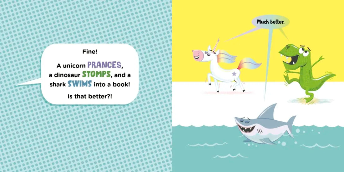 A Unicorn, a Dinosaur, and a Shark Walk into a Book US - Hardback