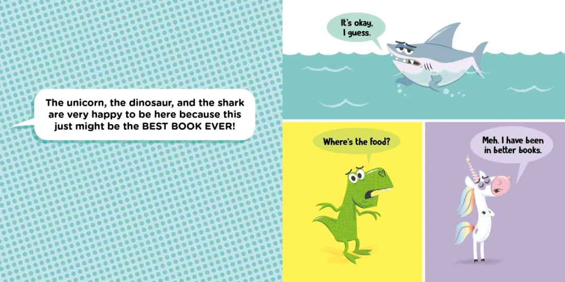 A Unicorn, a Dinosaur, and a Shark Walk into a Book US - Hardback