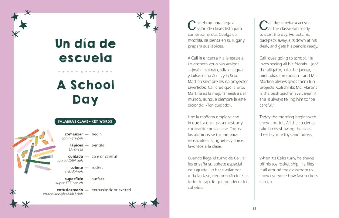 Cali's Fun Bilingual Tales: 5-Minute Stories in Spanish and English US - Paperback / softback
