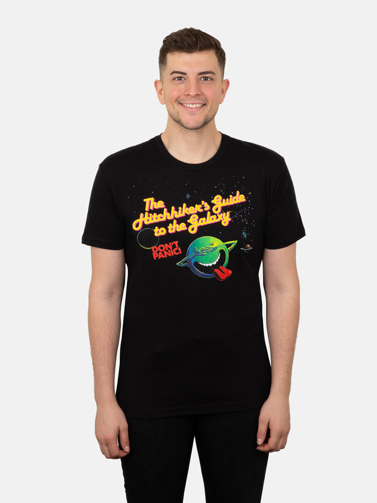 The Hitchhiker's Guide to the Galaxy (Black) Unisex T-Shirt Medium interior 1 (ISBN 9780593756409)