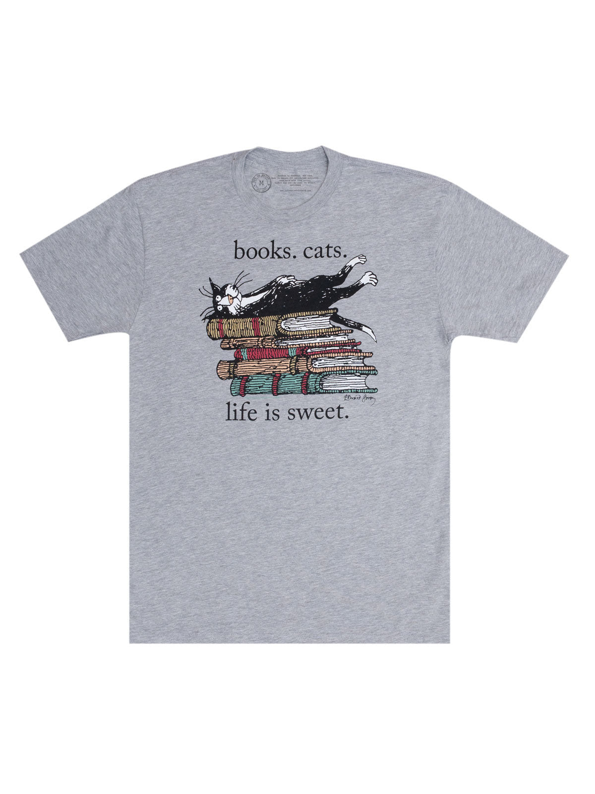 Books. Cats. Life is Sweet. Unisex T-Shirt XXXX-Large