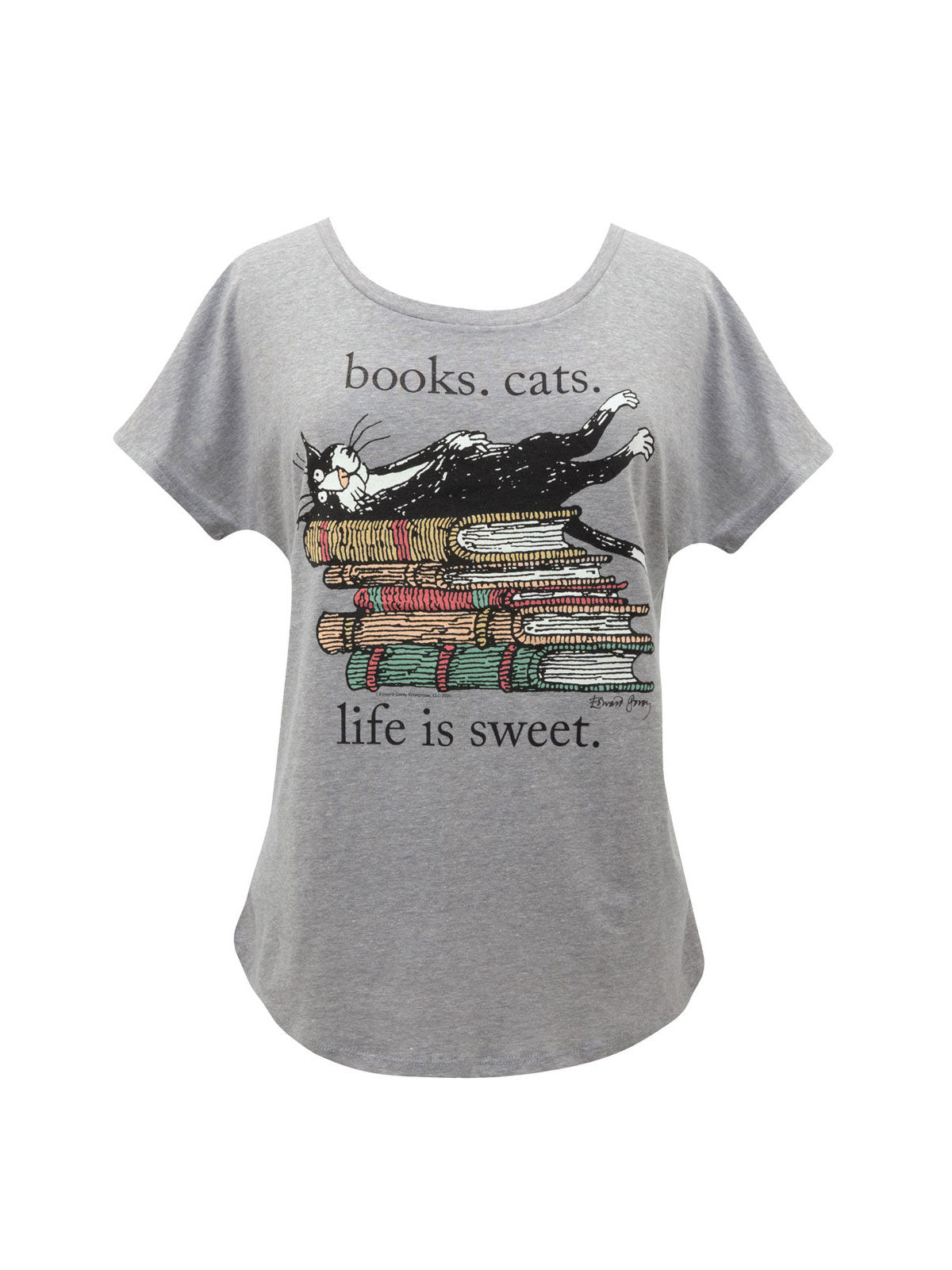Books. Cats. Life is Sweet. Women's Relaxed Fit T-Shirt Medium