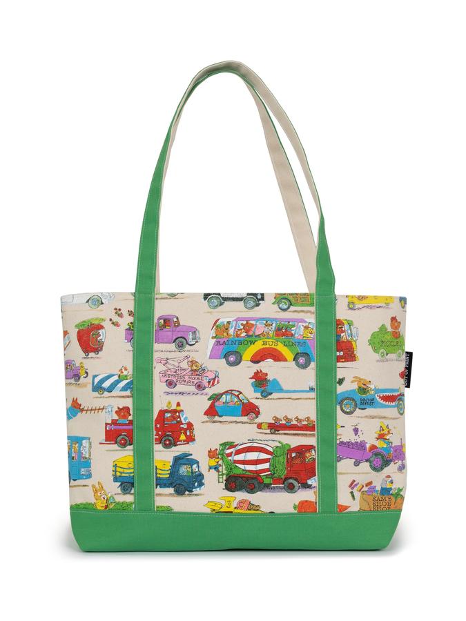 Richard Scarry: Cars and Trucks and Things That Go Large Zippered Tote-Lifestyle and Leisure-買書書 BuyBookBook