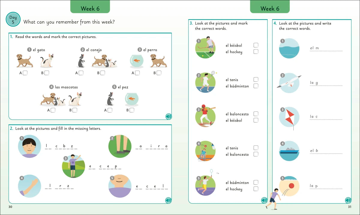 Spanish for Everyone Junior: 5 Words a Day US - Book