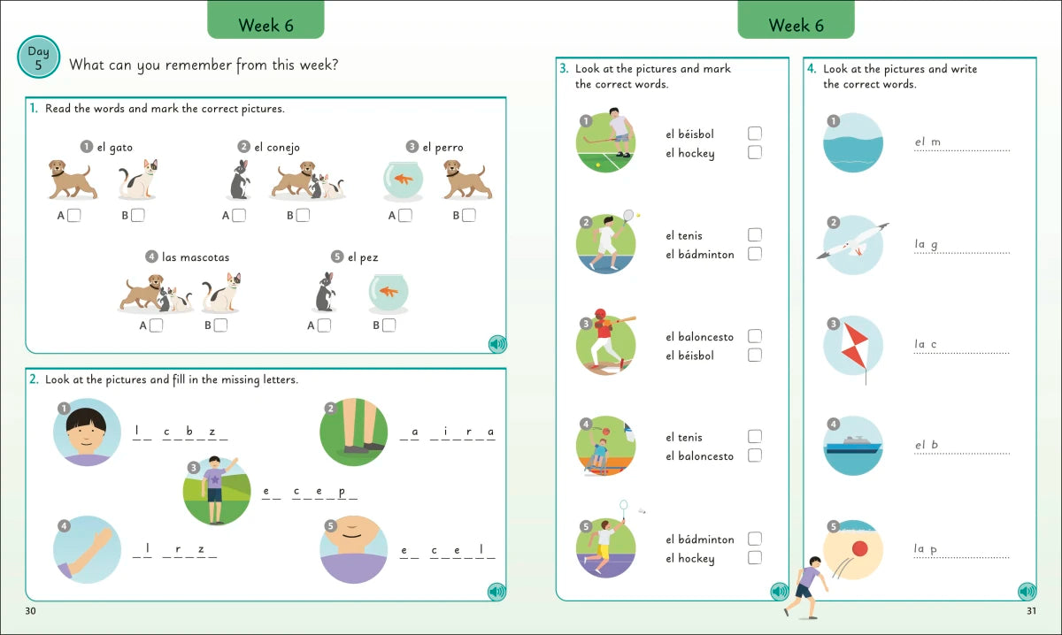 Spanish for Everyone Junior: 5 Words a Day US - Book