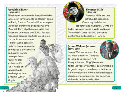 DK Super Readers Level 3 Spanish Translation Harlem Renaissance - El Renacimiento de Harlem interior 3 (ISBN 9780744095005)