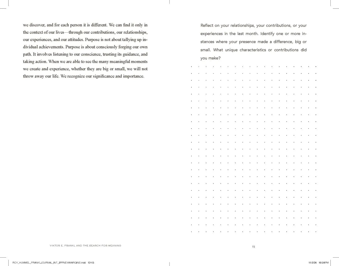 Viktor E. Frankl and the Search for Meaning US - Diary or journal