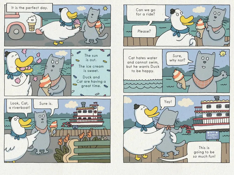 Duck and Cat Ride the Riverboat US - Hardback