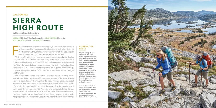 100 Hikes of a Lifetime US - Hardback