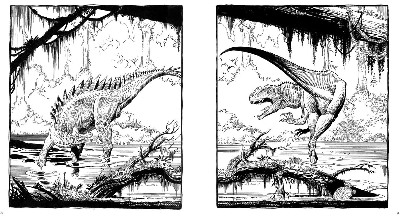 Dinosaurs: A Coloring Book by William Stout inside page 4