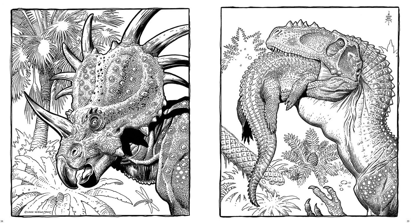 Dinosaurs: A Coloring Book by William Stout inside page 5
