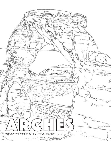 National Parks Poster Coloring Book inside page 1