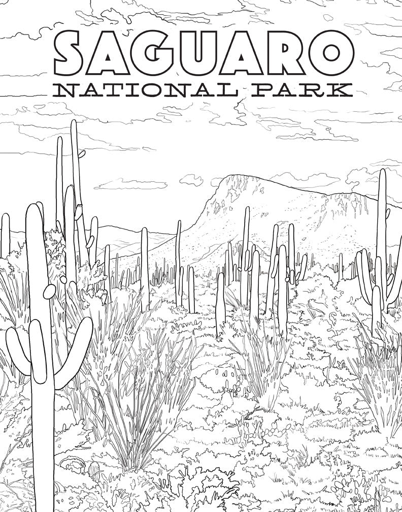 National Parks Poster Coloring Book inside page 3