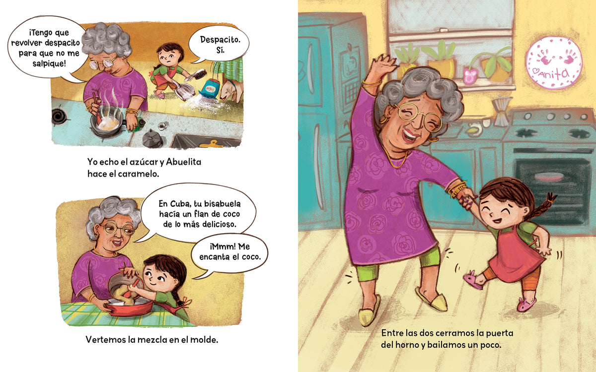 Abuelita y yo hacemos flan (Spanish Edition) interior 3 (ISBN 9781623543990)