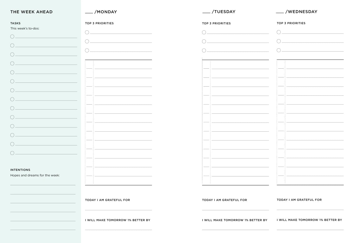 52 Lists Planner Undated 12-month Monthly/Weekly Spiralbound Planner with Pocket (Coral Crystal) US - Diary or journal