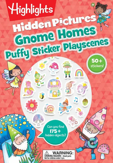 Gnome Homes Hidden Pictures Puffy Sticker Playscenes-Children’s interactive and activity books and kits-買書書 BuyBookBook