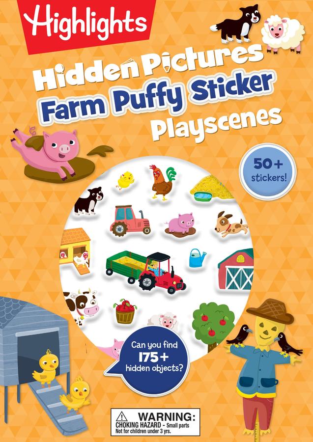 Farm Hidden Pictures Puffy Sticker Playscenes-Children’s interactive and activity books and kits-買書書 BuyBookBook