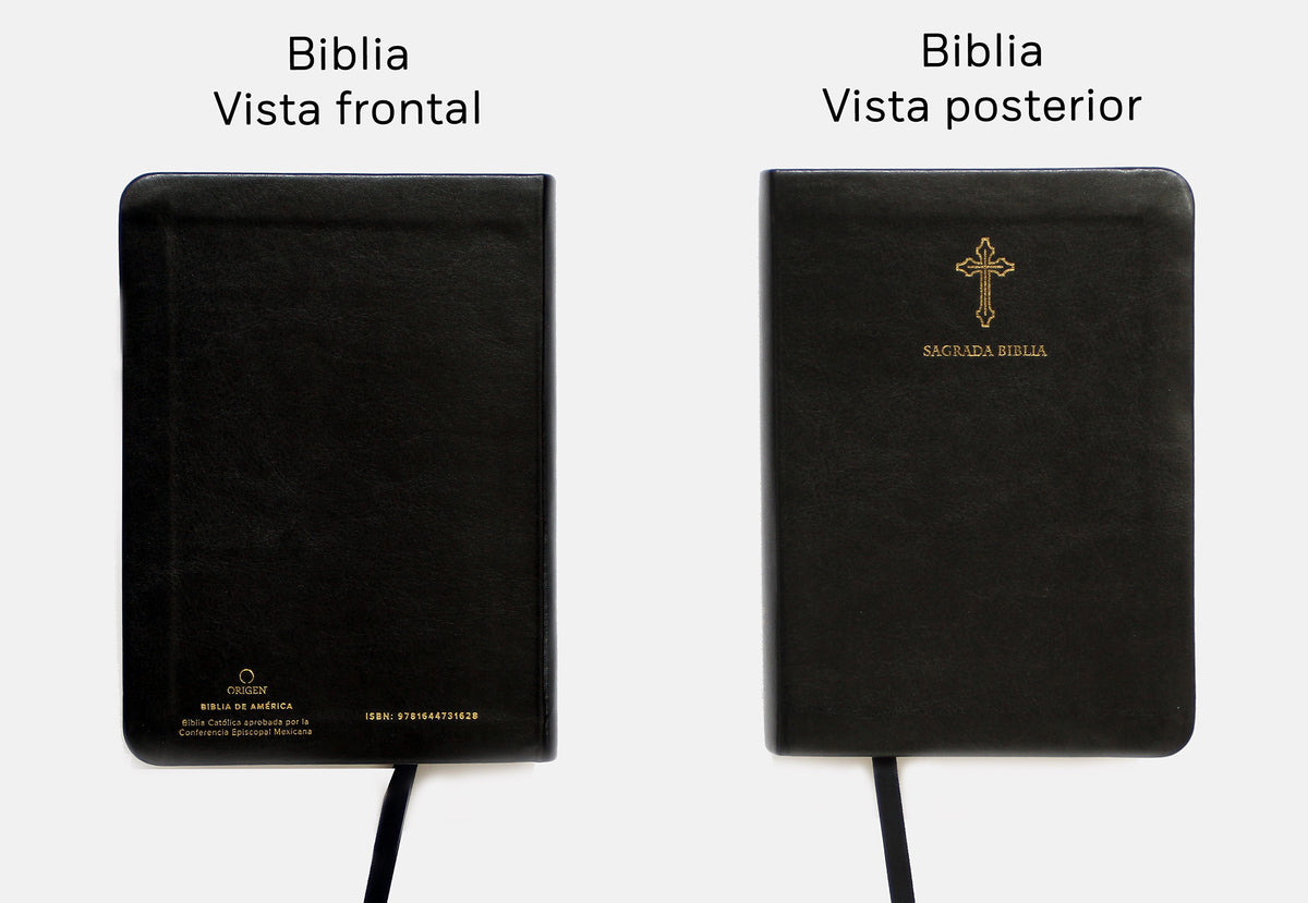 Biblia Católica en español. Símil piel negro, tamaño pequeño / Catholic Bible. Spanish-Language, Leathersoft, Black, Compact interior 3 (ISBN 9781644731628)