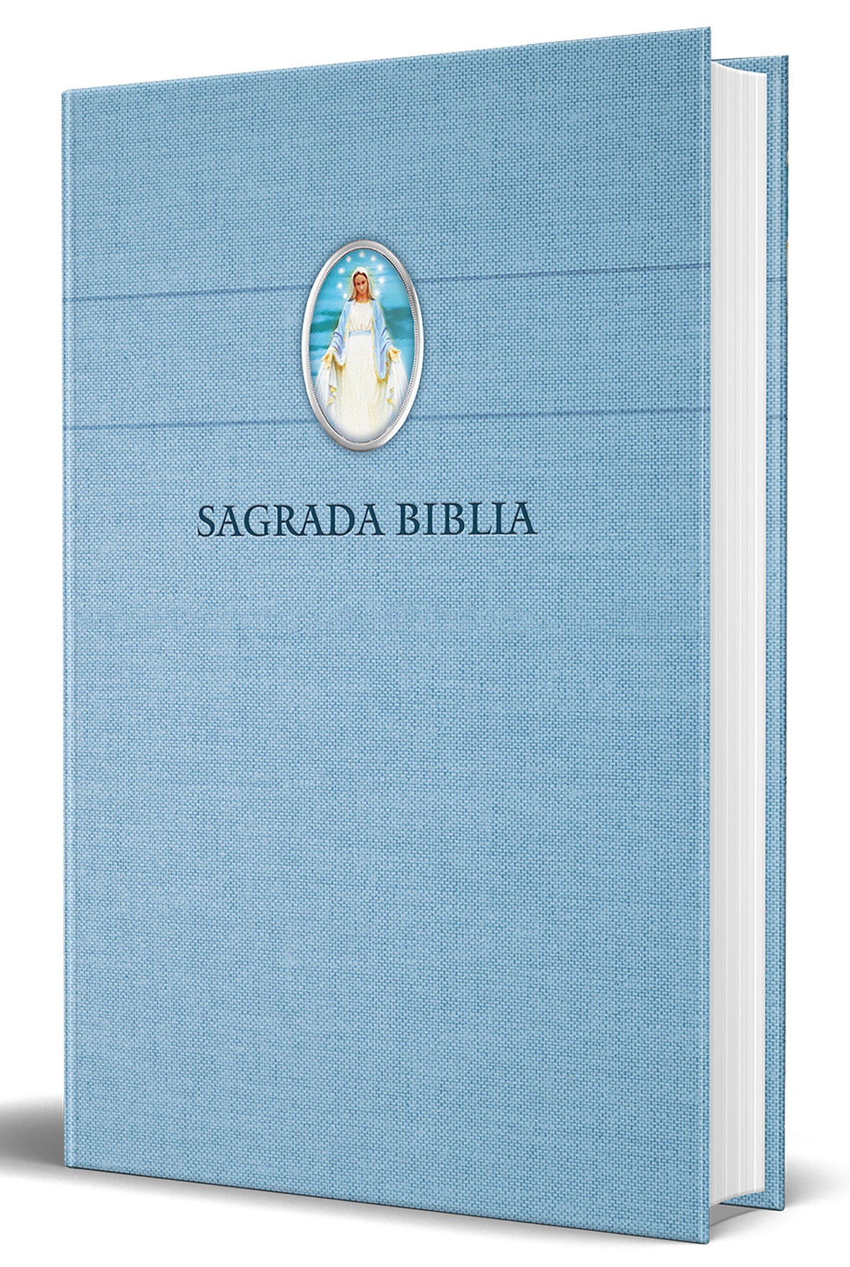 Biblia Católica en español con Virgen Milagrosa en cubierta / Catholic Bible in Spanish Hardcover, Blue cover (ISBN 9781644731642)