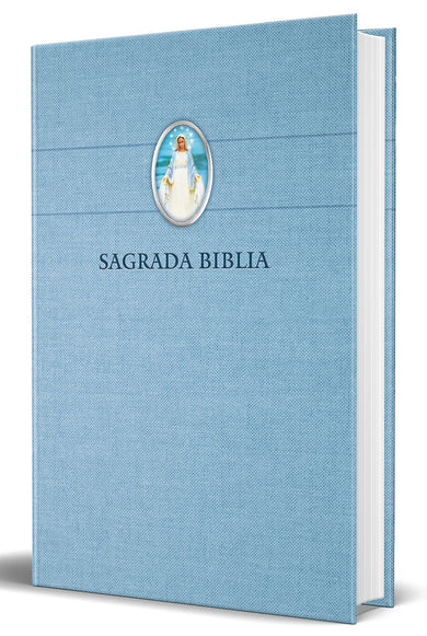 Biblia Católica en español con Virgen Milagrosa en cubierta / Catholic Bible in Spanish Hardcover, Blue cover (ISBN 9781644731642)