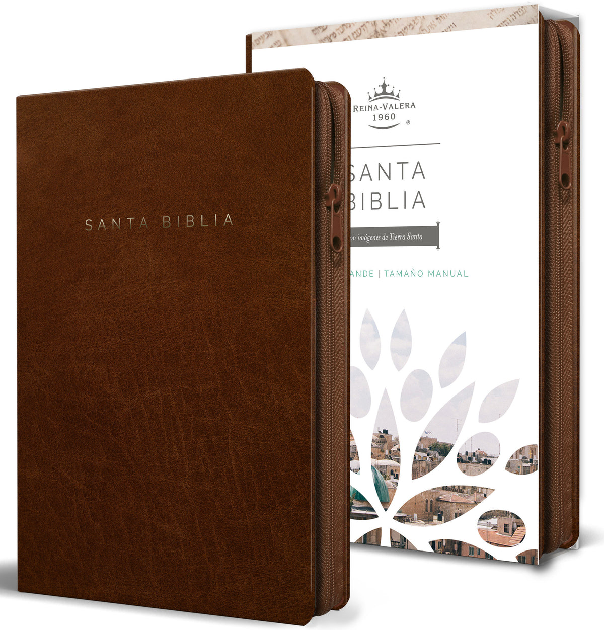 Biblia Reina Valera 1960 letra grande. Símil piel canela, cremallera, tamaño manual / Spanish Bible RVR 1960. Handy Size, Large Print, Leathersoft, Brown Zip cover (ISBN 9781644732175)