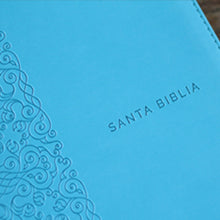 Biblia Reina Valera 1960 letra grande. Símil piel aguamarina, cremallera, tamaño manual/Spanish Bible RVR 1960. Handy Size, Large Print, Leathersoft Aqua, interior 3 (ISBN 9781644732762)