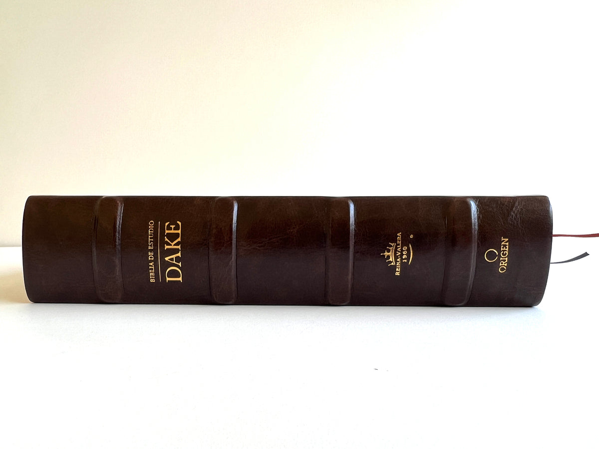 RVR 1960 Biblia de estudio Dake, tamaño grande, piel duotono marrón / Spanish RVR 1960 Dake Study Bible, Large Size, Duotone Brown Leather interior 2 (ISBN 9781644733684)