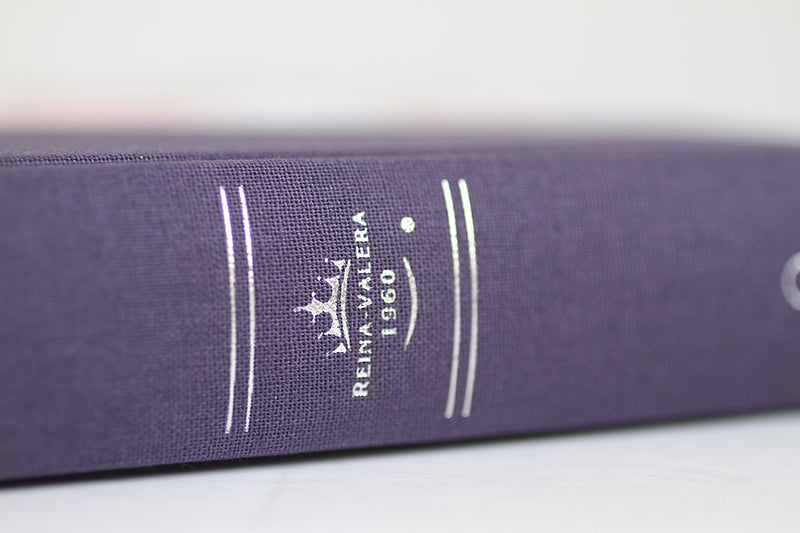 Biblia RVR 1960 letra grande. Tapa dura tela azul púrpura con flores tamaño manual / Bible RVR 1960 Handy Size Hardcover Cloth with Purple Blue Flowers interior 2 (ISBN 9781644734599)