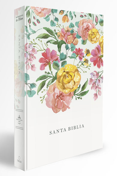 Biblia Reina Valera 1960 tamaño manual, tapa dura, flores rosadas / Spanish Bible RVR 1960 Handy Size, LP, HC, pink flowers cover (ISBN 9781644737149)