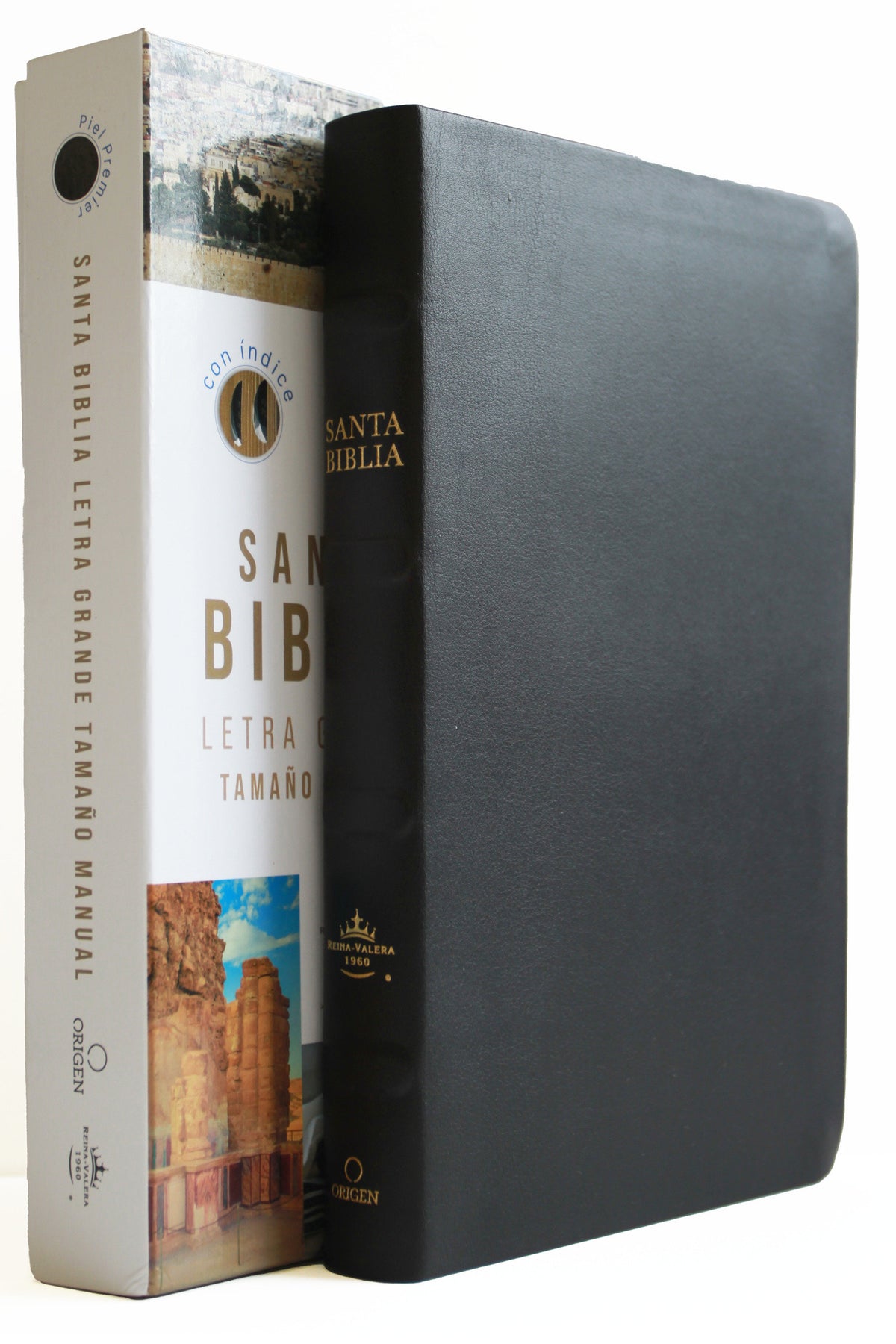 Biblia Reina Valera 1960 letra grande. Piel Premier negro, índice, tamaño manual/ Spanish Bible RVR 1960 Handy Size, Large Print, Index Tabs, Bonded Leather B cover (ISBN 9781644739402)