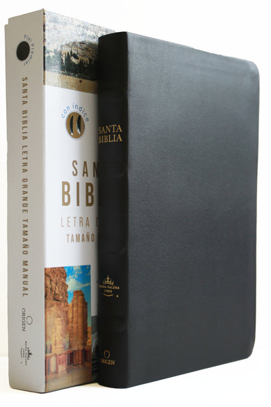 Biblia Reina Valera 1960 letra grande. Piel Premier negro, índice, tamaño manual/ Spanish Bible RVR 1960 Handy Size, Large Print, Index Tabs, Bonded Leather B cover (ISBN 9781644739402)