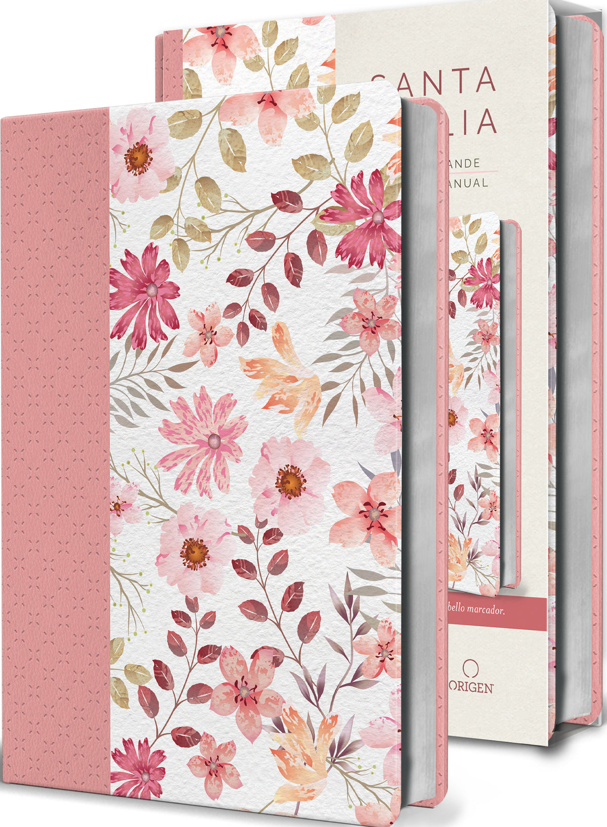 Biblia Reina Valera 1960 letra grande. Piel rosada con flores, tamaño manual / Spanish Bible RVR 1960 Large Print. Imitation Pink Leather With Flowers cover (ISBN 9781644739679)