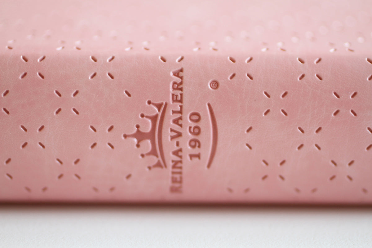 Biblia Reina Valera 1960 letra grande. Piel rosada con flores, tamaño manual / Spanish Bible RVR 1960 Large Print. Imitation Pink Leather With Flowers interior 2 (ISBN 9781644739679)