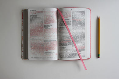 Biblia Reina Valera 1960 letra grande. Piel rosada con flores, tamaño manual / Spanish Bible RVR 1960 Large Print. Imitation Pink Leather With Flowers interior 6 (ISBN 9781644739679)