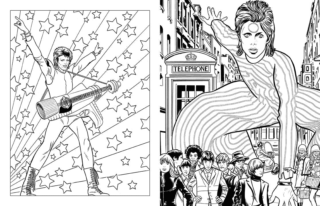 Bowie: A Michael Allred Coloring Book inside page 1