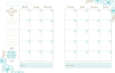Self-Care 12-Month Undated Planner inside page 2